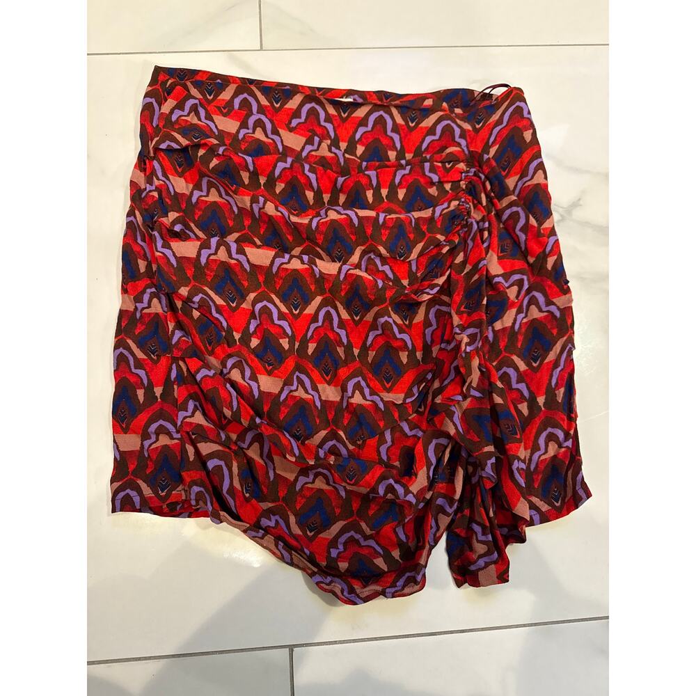 Anthropologie Dolan Left Coast Collection Ruched Ruffle Mini Skirt Sz M